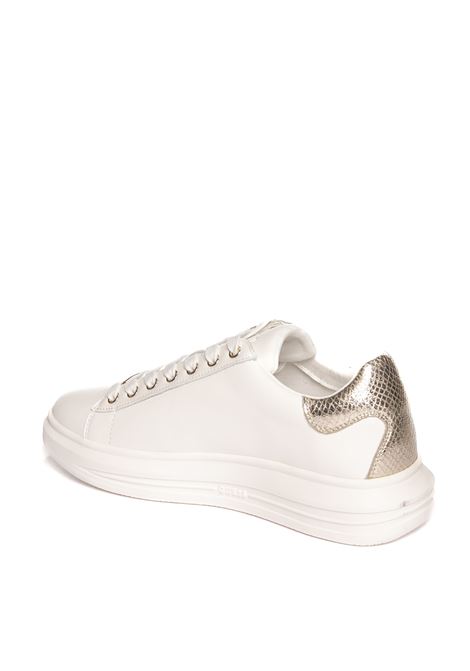 White/gold vibo sneaker GUESS | FL8VIB LEA12VIBO-WHIGO